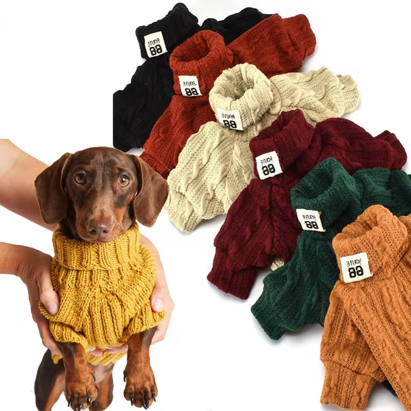 High neck dog sweater